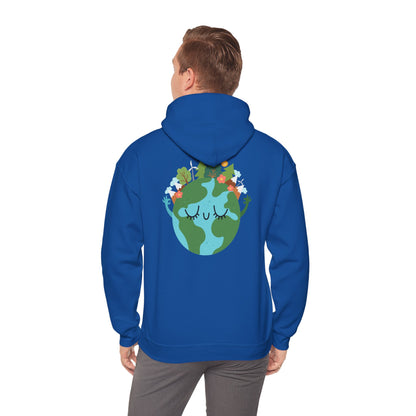 Eco-Friendly Unisex Heavy Blend™ Hooded Sweatshirt - 'Kücksia!' with Cheerful Earth Design