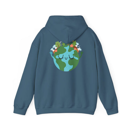 Eco-Friendly Unisex Heavy Blend™ Hooded Sweatshirt - 'Kücksia!' with Cheerful Earth Design