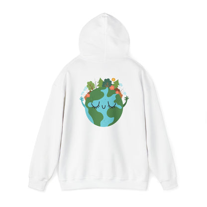 Eco-Friendly Unisex Heavy Blend™ Hooded Sweatshirt - 'Kücksia!' with Cheerful Earth Design