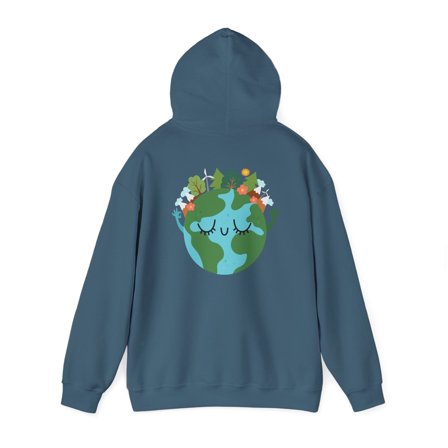 Eco-Friendly Unisex Heavy Blend™ Hooded Sweatshirt - 'Kücksia!' with Cheerful Earth Design