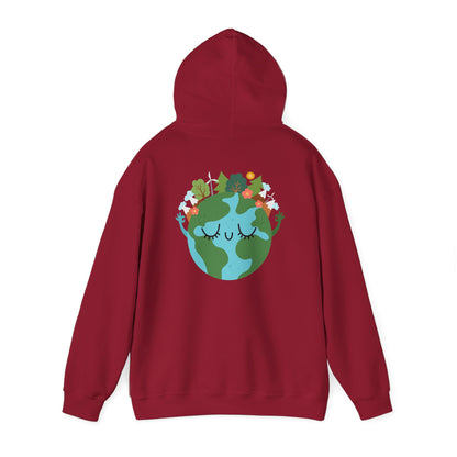 Eco-Friendly Unisex Heavy Blend™ Hooded Sweatshirt - 'Kücksia!' with Cheerful Earth Design